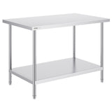 Stainless Steel Prep Table, 30 x 48 x 34 Inch, Heavy Duty Metal Worktable with 3 Adjustable Height V952-CFBXGGZTLCWJMJYVIV0