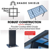 SHADE SHIELD Arched Single Carport 3.0m x 5.5m x 3.4m, Aluminium Alloy Frame, Polycarbonate Roof, V219-CPRSINPCSM4A