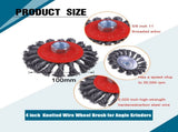 8 Pack 4 Inch Wire Wheels for Angle Grinder, Wire Wheel Brush for 4 1/2 Angle Grinder, Twist Knotted V1258-DP02-WO-517