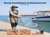 Removable Dock Ladder, 4 Steps, Aluminum Alloy Pontoon Boat Swim Ladder, with Non-Slip Wide Steps, V952-MTZTCXSWPJ50ALQSF001V0