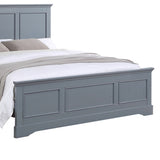 King Bed Frame in Solid Wood with Slats Support in Grey colour V43-BED-SPNC-K