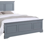 Queen Bed Frame in Solid Wood with Slats Support in Grey colour V43-BED-SPNC-Q