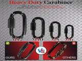 3.5" Black Quick Link, 20 Pcs 3/8" Heavy Duty Locking Carabiner, 2000 LBS Capacity, Durable V1258-DP02-WO-395