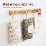 2 PCS Floral Quilted Baby Wipe Holder Pouch with Strap, Reable Portable Wipes Case for Stroller & V1258-DP02-F-421