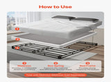 Box Spring, Queen Size Bed Frame with Washable Fabric Cloth, Heavy Duty Metal Frame for Queen Bed, V952-XXDH795954IN5Q66G001V0