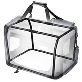 FEANDREA Dog Kennel Transport Box Folding Fabric Pet Carrier 60cm Grey V227-3309641000580