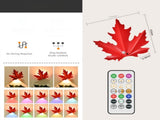 2 Pcs Maple Leaf Smart LED Night Light Battery-Powered Motion Sensor with Remote Control & Color V888-ELOSUNG36886