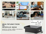 Black Acrylic Donation Box with Lock, Ballot Slot and Removable Sign Holder, 15.7 x 11.5 x 10.2 cm V1188-MS-731-131