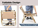 Weisshorn 3pc Camping Table Chair Set Outdoor Folding Aluminium Portable Picnic ALU-FOLD-BGX2-ALUM-70