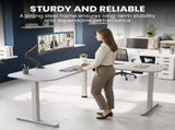 FORTIA Corner Standing Desk, 160x140cm, 72-118cm Sit to Stand Up Electric Height Adjustable, White V219-ADKCORFOR1WTSA