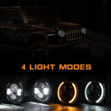 LED Headlight 150W Round LED Headlamp H4 H13 6500K Waterproof Low Beam, 150W, 7 in V1237-MS-626-177