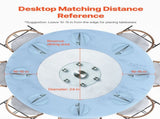 76.8 cm Glass Lazy Susan Turntable, Tempered Glass Dining Table Centerpiece with 6 Rotating Wheels, V952-CZZP30YCBLTMNYA7MV0