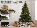Christabelle 1.8m 6ft Lakeland Pine Christmas Tree Pre Lit Multi Function LED Artificial Indoor 112_HZLP6