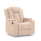 Theatre Electric Recliner Sofa Buckskin Fabric Single Latte V195-LYON-S-LATTE