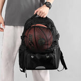 Blue And Black Large Capacity Sports Backpack, Waterproof Basketball & Soccer Bag, Separate Shoe V888-ELOSUNG13418