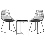 Gardeon 3PC Outdoor Bistro Set Patio Furniture Lounge Chairs Table Garden ODF-CHAIR-ST8001-3PC