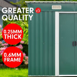 4ft x 8ft Garden Shed with Base Flat Roof Outdoor Storage - Green GSF-BSW-48B-GN