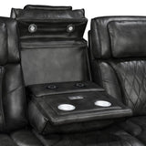 3-1-1 Seater Electric Air Leather Dark Grey Recliner Set V43-SET-EMP-3R-1R-1RGR