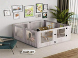 Indoor Dog Pen Tempered Glass Kennel w/ Pad V178-66969