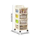 Rolling Storage Cart with Drawers Plastic Storage Drawer Unit on Wheels Mobile Organizer Cart for V1366-AZ2-W-13065