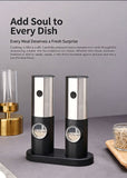 Electric Salt Pepper Grinder Set with Storage Base, One-Touch Operation, Adjustable Coarseness V1188-MS-731-006