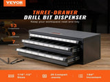 Drill Bit Cabinet, Three-Drawer Drill Bit Organizer Cabinet for 1/16" to 1/2", Steel Drill V952-ZTFPGJXZTSCT6N0G8V0