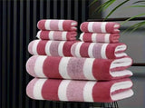 8-Piece Red Luxury Coral Fleece Towel & Bath Sheet Set - Ultra-Soft High-Density Absorbent Towels V888-ELOSUNG49488