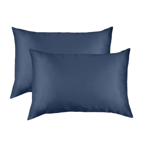 MULBERRY SILK PILLOW CASE TWIN PACK - SIZE 51X76CM - NAVY ABM-204370