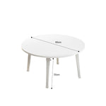 SOGA 2X White Portable Floor Table Small Round Space-Saving Mini Desk Home Decor FLOORTABLE506X2