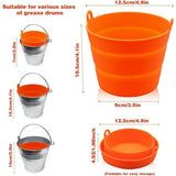 2 Pcs Silicone Barrel Liners,Bucket Liner for Drip Tray Liner for Grease,Bucket for Grease V1192-AZ-W-17557