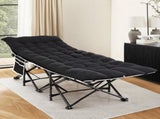 Artiss Folding Bed With Mattress Heavy Duty Black 185CM FOLD-71-MAT-BK