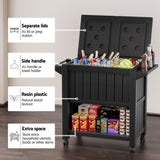 Gardeon Outdoor Storage Cabinet Box 80L Ice Bucket Cooler Rolling Serving Cart Kitchen Trolley ODF-COOLER-PP-BK