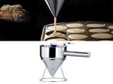 Stainless Steel Pancake Batter Dispenser Funnel 1200ML Large Capacity Conical Funnel with Rack V1294-YM0626-3118220317812