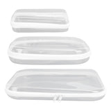 3pcs Zippered Hard Pouch PVC Clear Hard Shell Zipper Case Travel Bags for Building Blocks Puzzles V1294-YM0901-3117240278411