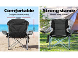 Weisshorn Camping Folding Chair Portable Outdoor Hiking Fishing Picnic Grey 2pcs CAMP-B-C-61-GR-FC2