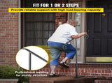 Handrails for Outdoor Steps, Fit 1 or 2 Steps Outdoor Stair Railing, Single Post Wrought Iron V952-LTFSSHSDDZJSFS001V0