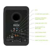 Kanto REN 200W Powered Bookshelf Speakers with HDMI ARC, USB-C, and Bluetooth 5.3 - Matte Black, V398-KO-RENMB-I