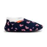 ARCHLINE Orthotic Slippers CLOSED Arch Scuffs Moccasins Pain Relief in Navy Hearts - EUR38 V563-AS401-NVYHRT-38