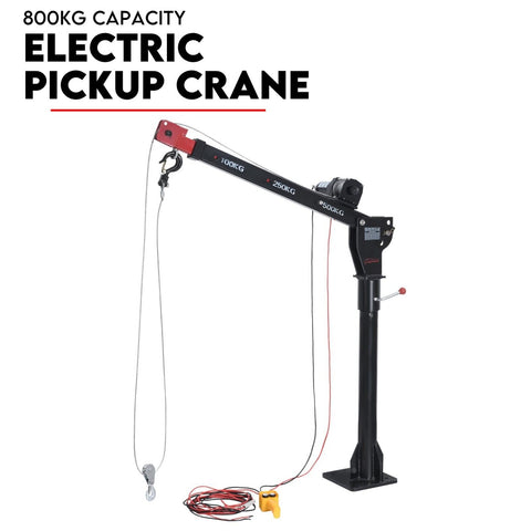 800kg Electric Hoist Winch Crane 12V Swivel Car Truck UTE Lift 360&deg; Pick Up V379-EWINCHCRANE001