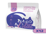 PurrHaven Green Tea Clumping Cat & Kitty Litter, 30kg ,Dust Free,Natural Flusable,Easy to XFPH-CL-GT-PLX2