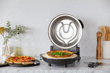 12-inch Pizza Oven with Thermal Control, Timer, Viewing Window, and Removable Stone - Black V196-POB400