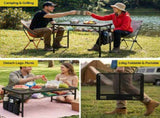 Gardeon BBQ Camp Table, 90*60*66 Portable Foldable Lightweight Grill Outdoor Metal Table 3.9kg XFEL-TABLE-MESH-90-BK