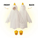 Goose Blanket Hoodie Onesie, Large Warm Wearable Flannel Blankets with Sleeves and Gooses Feet V1189-WXFWAL-20260319-00957