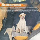 600D Dog Bench Car Seat Cover, Waterproof Non-Slip Pet Backseat Protector for Cars, SUVs and Trucks, V1189-LC-AMZ-00156