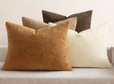 Pack of 4 Brown Couch Throw Pillow Covers 18x18 Inch Soft Decorative Chenille Pillows Farmhouse V1192-AZ-W-3197