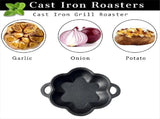 Garlic Roaster Cast Iron Pan with Dual Handles for Grill and BBQ, Pre-Seasoned, Oven Safe V1366-AZ2-W-15901