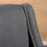 Camden Linen Fabric Studded Armchair in Dark Grey V1041-JSF-5007CDARKGREY