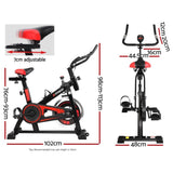 Everfit Spin Bike Exercise Bike Flywheel Cycling Home Gym Fitness 120kg EB-A-SPIN-02-BK