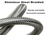 Valve Stem Extensions,4Pcs 7Inch/180mm Dual Flexible Stainless Steel Braided Valve Stem Extenders V1192-AZ-W-20905