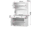 Artiss 2x Buffet Sideboard Hutch Pantry Cabinet Kitchen Storage BEINI White FUR-W-SIDE180-01-WH-ABX2